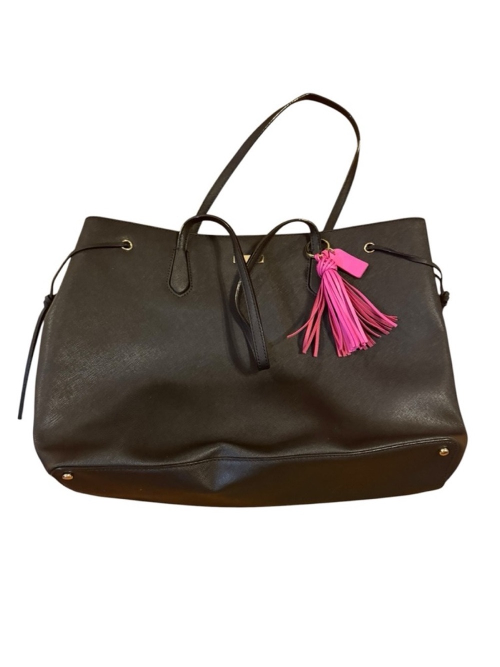 Kate Spade Ari Laurel Way tote with pink tassel charm
